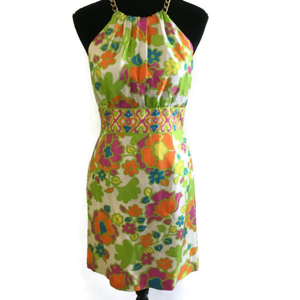 Milly of NY Silk Floral Halter Dress Sz 6